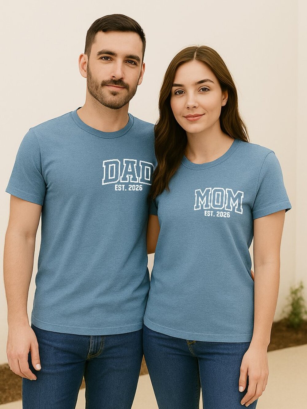 BUNDLE OF 2 Expecting Parents Mom Dad 2026 Set of T-Shirts Men Women NEW - Picture 2 of 3